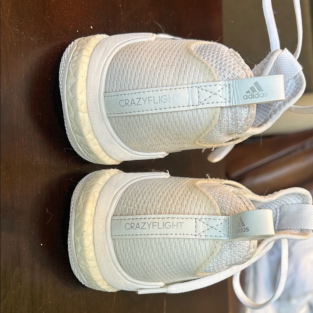 Adidas Womens White and Black Volleyball Shoes - Picture 6 of 7